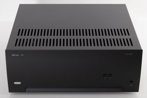 Top of a used Arcam P349 Power Amplifier in a Black finish