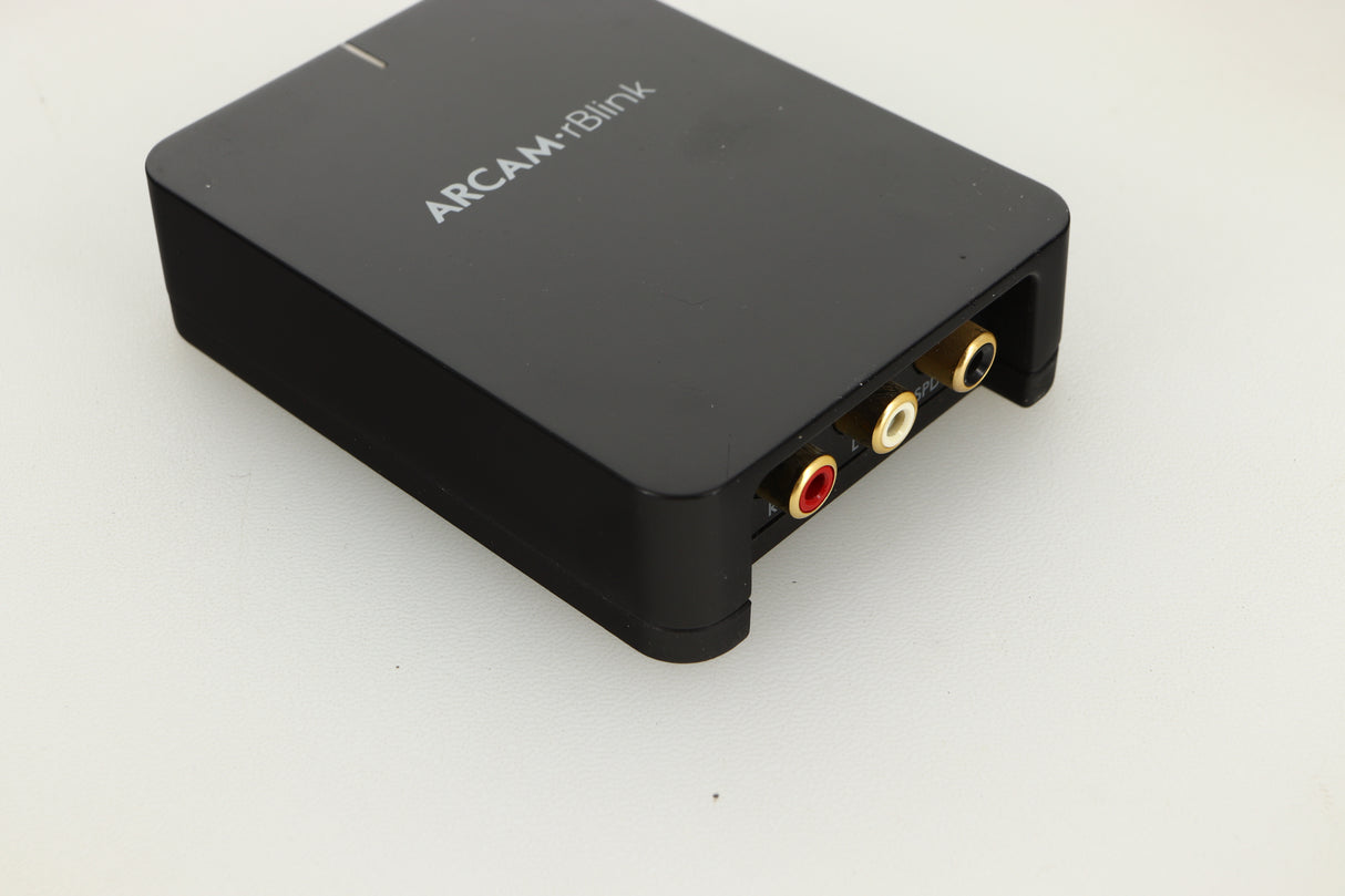 Front left corner view of a used Arcam R-Blink Bluetooth Receiver