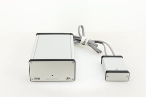 Front view of a used MCRU Power Supply in a silver finish