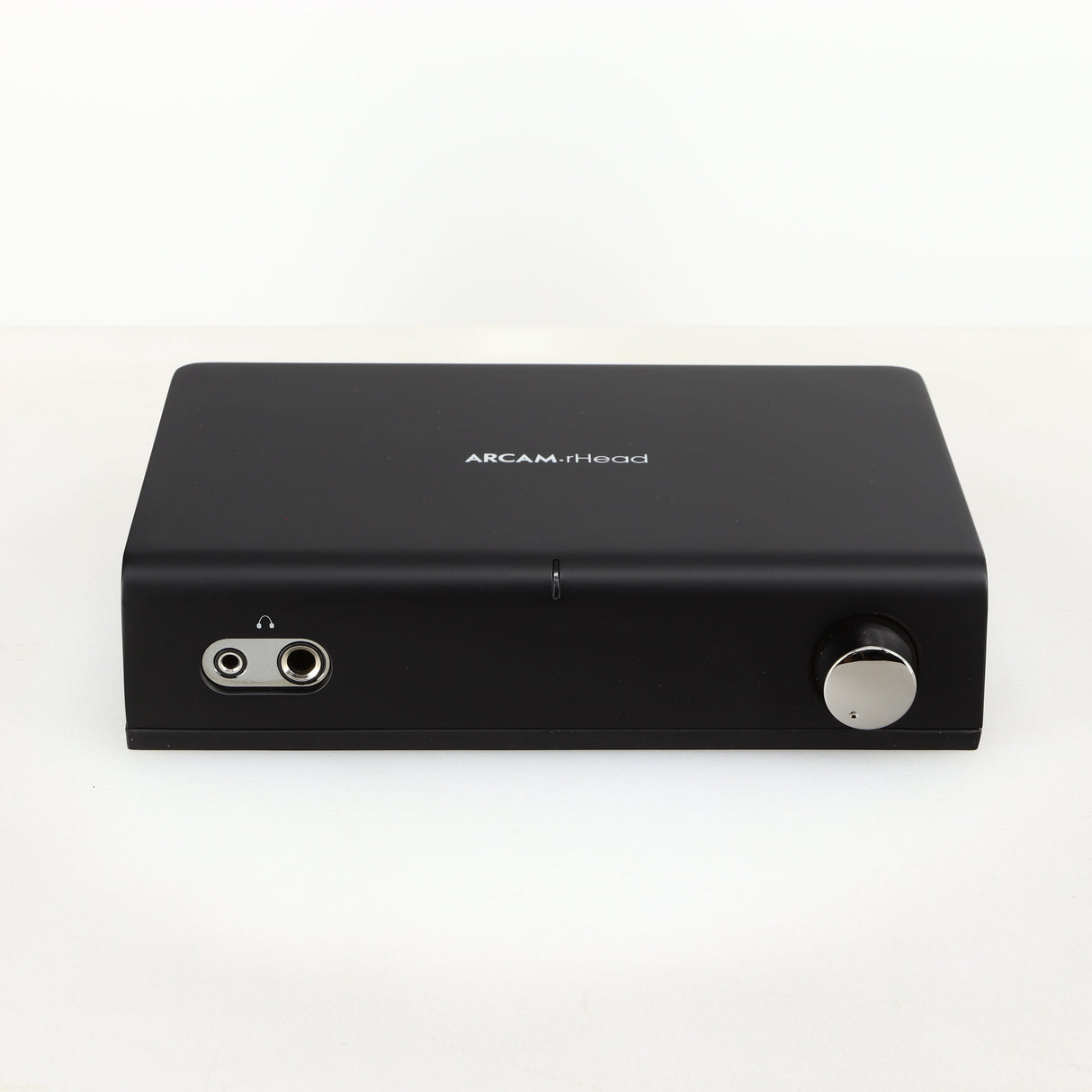 Front view of a used Arcam rHead Headphone Amplifier in a black finish