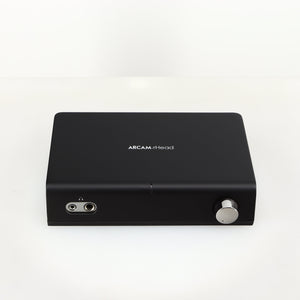 Top of a used Arcam rHead Headphone Amplifier in a black finish