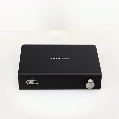 Top of a used Arcam rHead Headphone Amplifier in a black finish