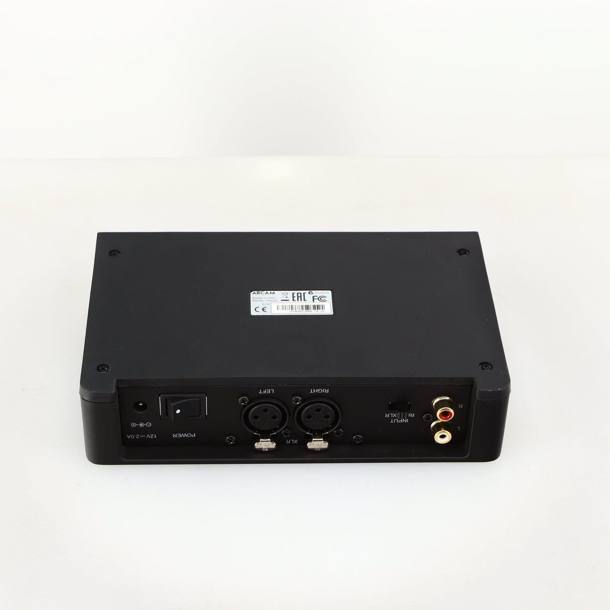 Underside of a used Arcam rHead Headphone Amplifier in a black finish