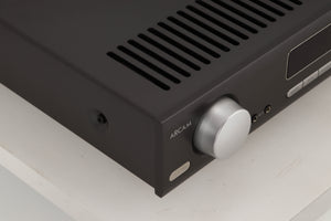 Front left corner view of a used Arcam SA20 Integrated Amplifier