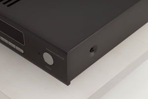Front right corner view of a used Arcam SA20 Integrated Amplifier