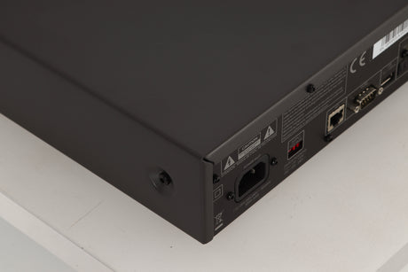 Rear left corner view of a used Arcam SA20 Integrated Amplifier