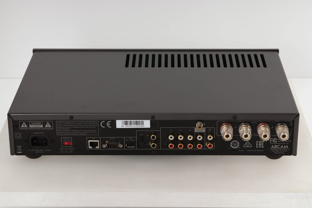 Rear view of a used Arcam SA20 Integrated Amplifier
