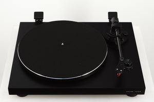 Front view of a used Argon TT-3 PLUS Turntable / Ortofon 2M Red Cartridge in a black finish