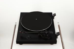 Right side view of a used Argon TT-3 PLUS Turntable / Ortofon 2M Red Cartridge in a black finish