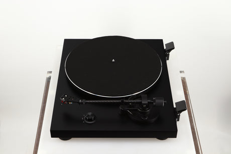 Right side view of a used Argon TT-3 PLUS Turntable / Ortofon 2M Red Cartridge in a black finish