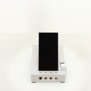 Top of a used Astrell & Kern Acro CA1000 Headphone Amplifier in a silver finish