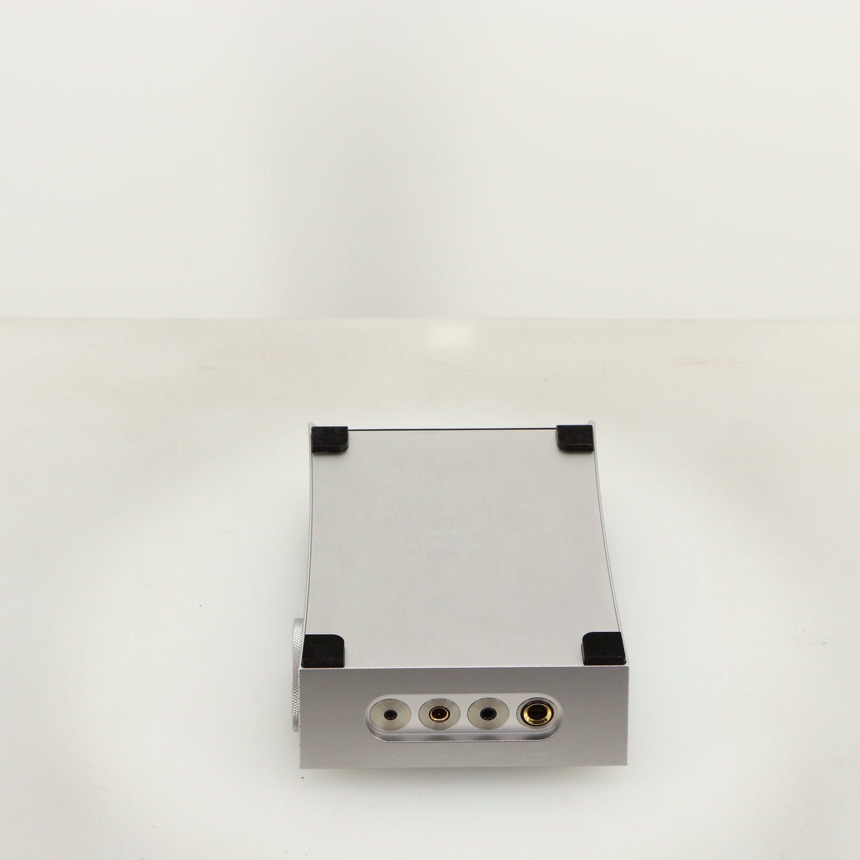 Underside of a used Astrell & Kern Acro CA1000 Headphone Amplifier in a silver finish