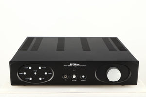 Front view of a used Astin Trew AT2-2100 Integrated Amplifier in a black finish