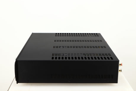 Right side view of a used Astin Trew AT2-2100 Integrated Amplifier in a black finish