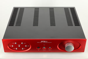 Top view of an Astin Trew AT2-2100 Integrated Amplifier in Red finish