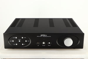 Front view of a used Astin Trew AT2-2100 Integrated Amplifier in a black finish