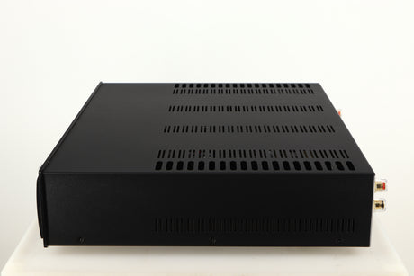 Right side view of a used Astin Trew AT2-2100 Integrated Amplifier in a black finish