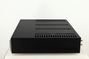 Right side view of a used Astin Trew AT2-2100 Integrated Amplifier in a silver finish