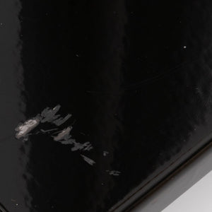Close up of a used Atacama Nexus 6 Speaker Stands in a Gloss Black finish showing scratches on base
