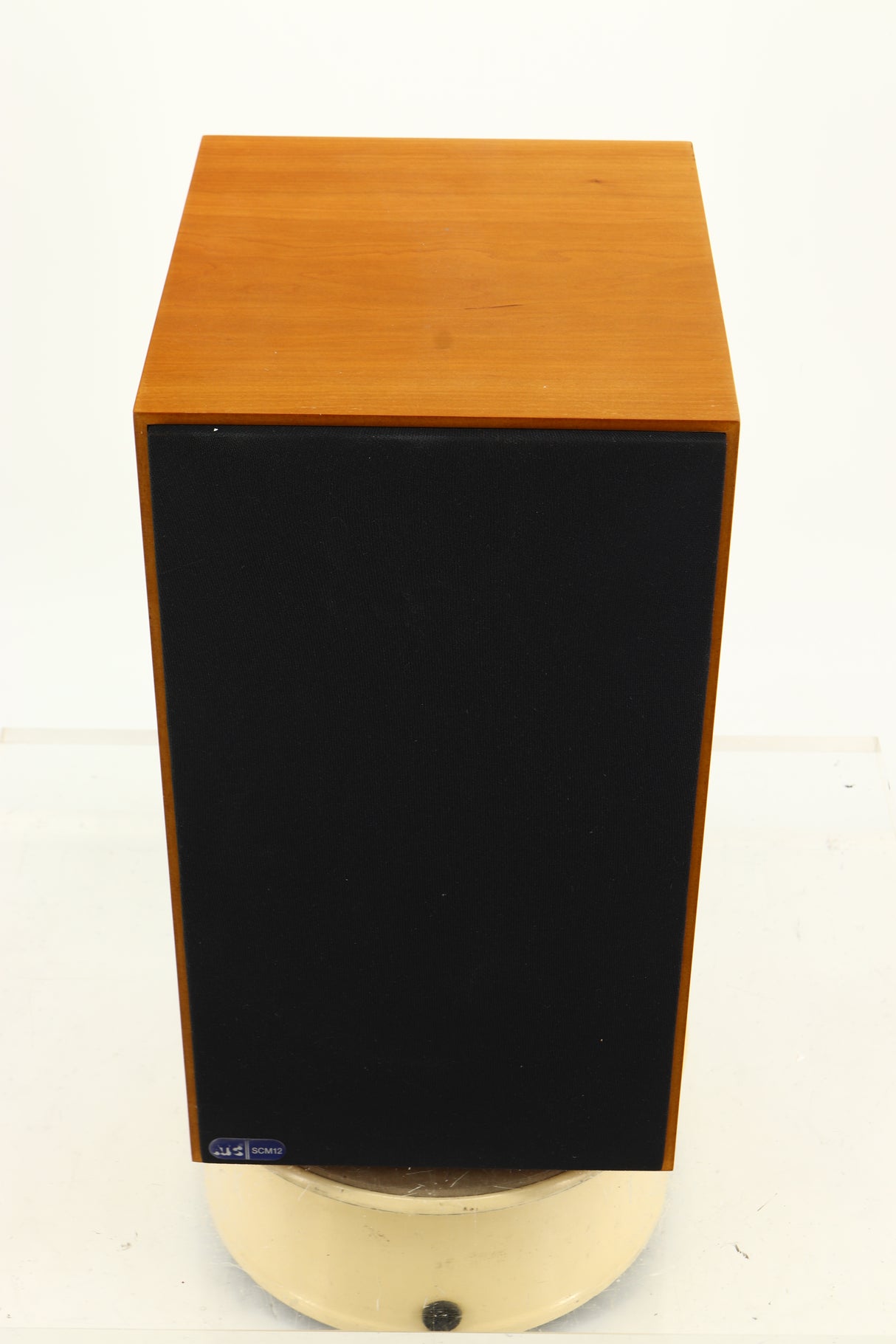 Top view of a used ATC SCM12 Standmount Speaker in Cherry finish