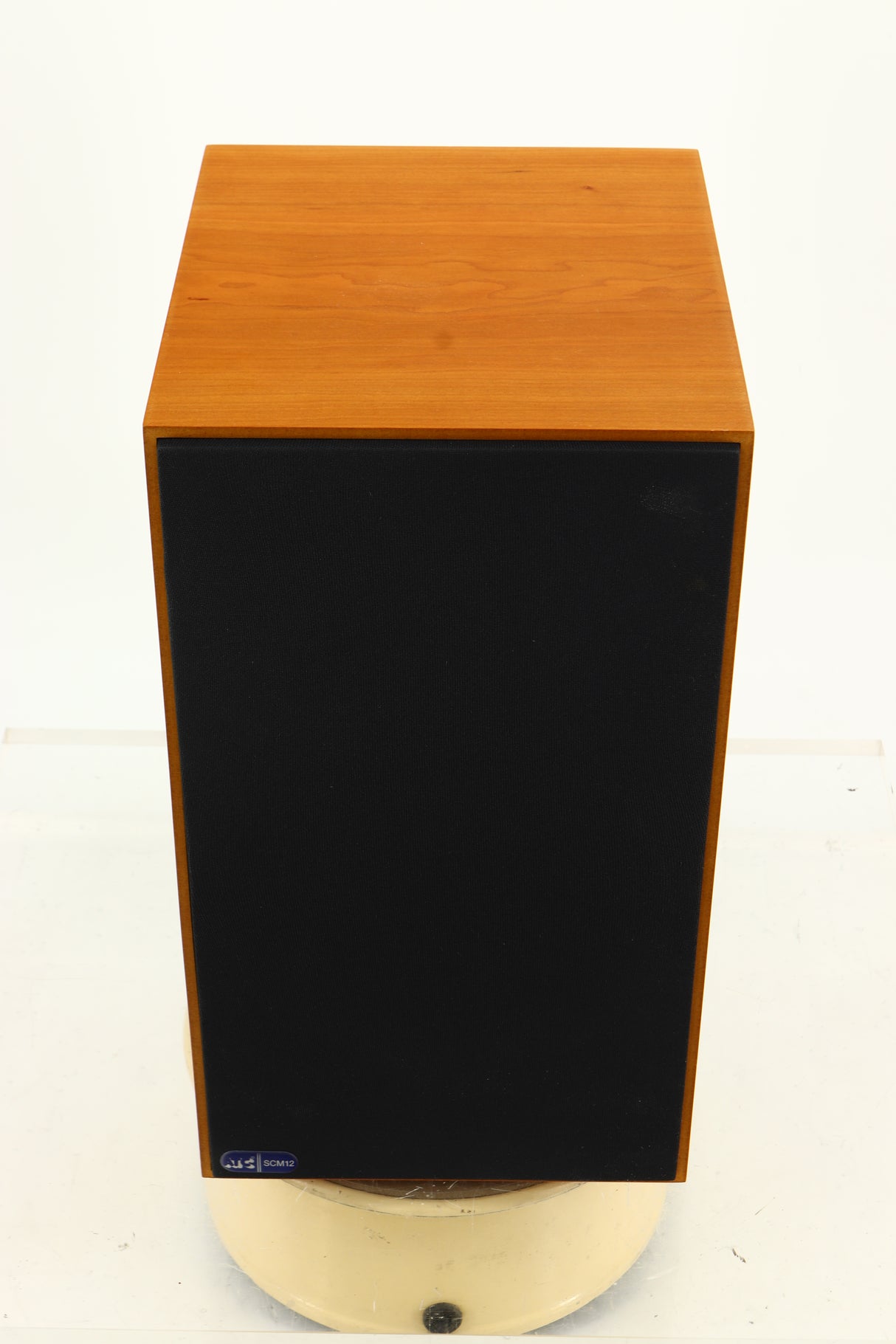 Top view of a used ATC SCM12 Standmount Speaker in Cherry finish