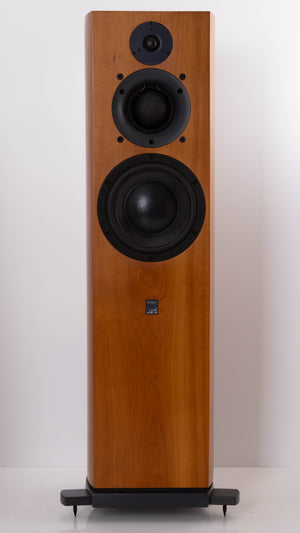 Front view of a used ATC SCM40 Floorstanding Speaker in a Cherry finish