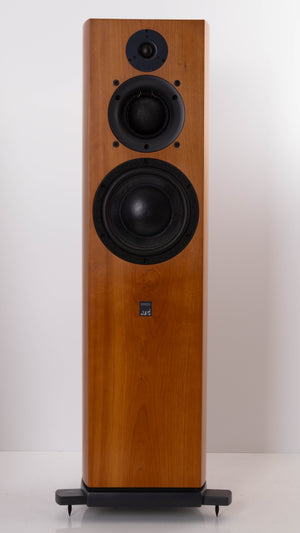 Front view of a used ATC SCM40 Floorstanding Speaker in a Cherry finish