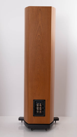 Rear view of a used ATC SCM40 Floorstanding Speaker in a Cherry finish