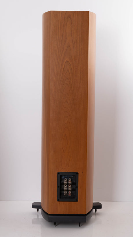 Rear view of a used ATC SCM40 Floorstanding Speaker in a Cherry finish