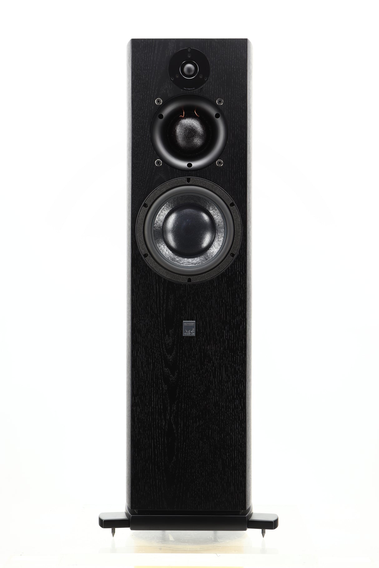 Front view of a used ATC SCM40 Floorstanding Speaker in Black Ash finish