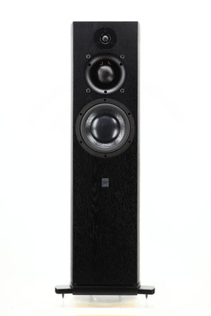 Front view of a used ATC SCM40 Floorstanding Speaker in Black Ash finish