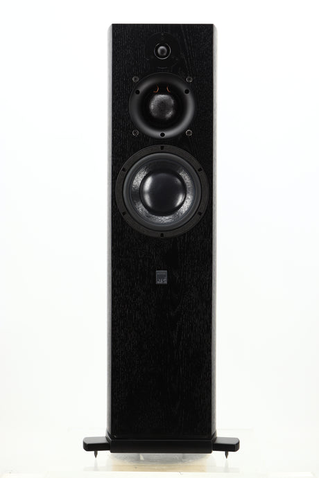Front view of a used ATC SCM40 Floorstanding Speaker in Black Ash finish