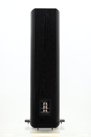 Rear view of a used ATC SCM40 Floorstanding Speaker in Black Ash finish