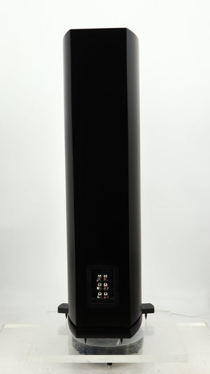 Rear view of a used ATC SCM40 Floorstanding Speaker in a satin black finish