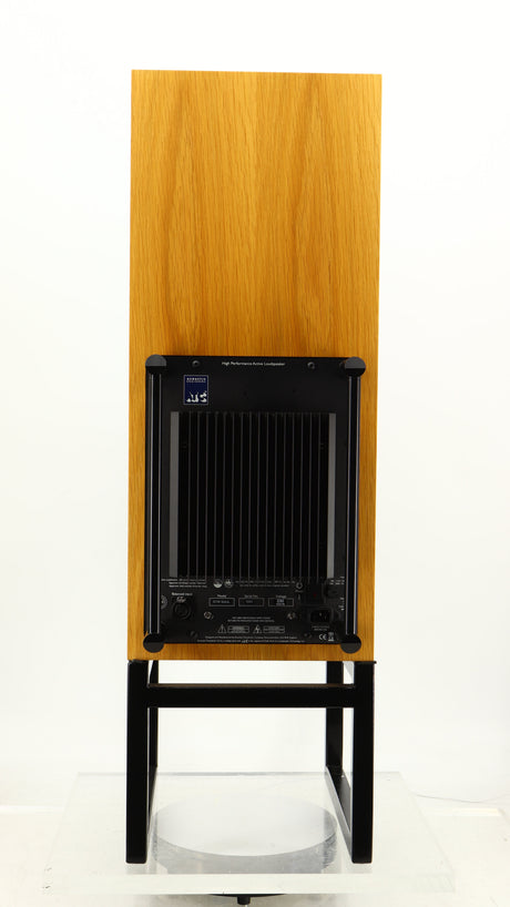 Rear view of a used ATC SCM50SL Active Classic Standmount Speaker in a oak finish