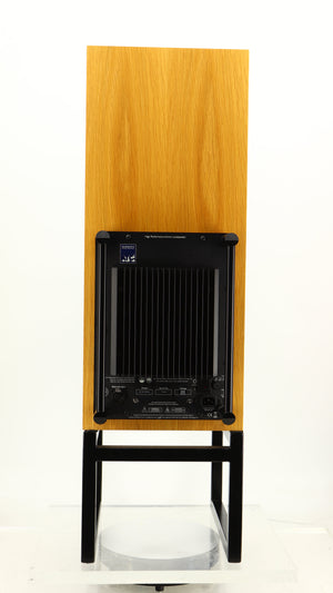 Rear view of a used ATC SCM50SL Active Classic Standmount Speaker in a oak finish