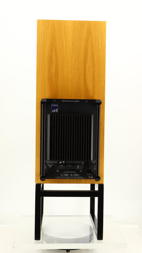 Rear view of a used ATC SCM50SL Active Classic Standmount Speaker in a oak finish