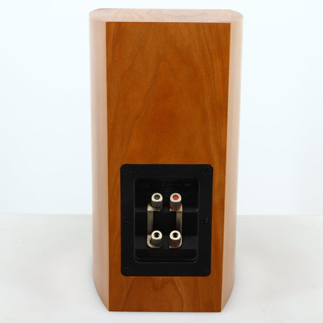 Rear view of a used ATC SCM7 Standmount Speaker in a cherry finish