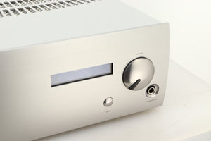 Close up view of a used ATC SIA2-100 Integrated Amplifier in Silver finish 