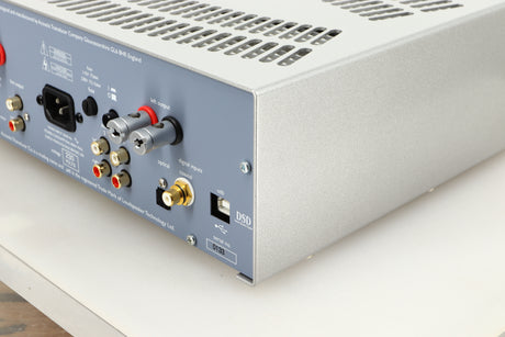 Rear right corner view of a used ATC SIA2-100 Integrated Amplifier in Silver finish 
