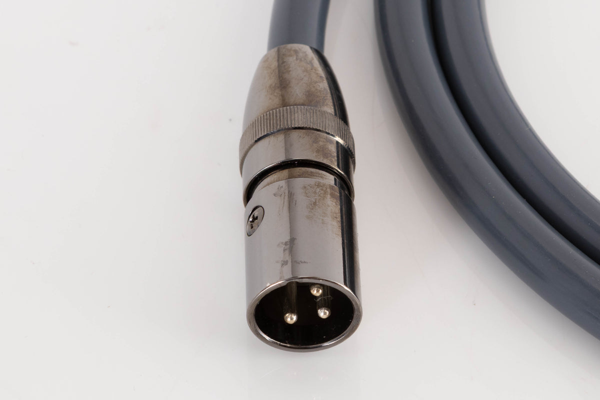 Close up of a used Atlas Ailsa XLR Interconnect Cable 1.5m showing connector
