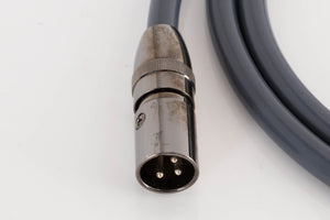 Close up of a used Atlas Ailsa XLR Interconnect Cable 1.5m showing connector