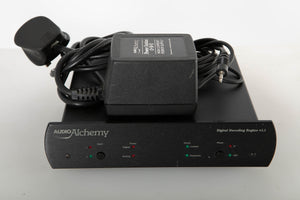 Front view of a used Audio Alchemy Digital Decoding Engine v1.1 with power supply