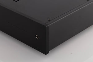 Front right corner of a used Audio Analogue AACento Integrated Amplifier in a Black finish
