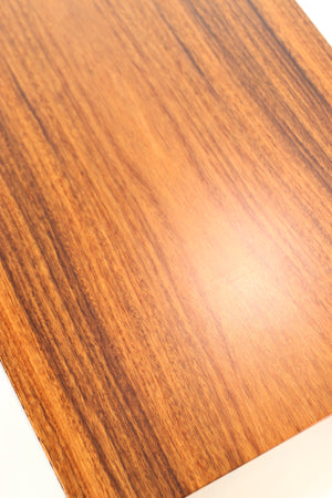 Close up of a used Audio Note AN-K/SPe Standmount Speaker W/ Stand in a palisander finish showing scratches on top