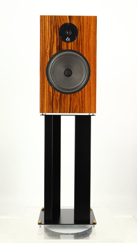 Front view of a used Audio Note AN-K/SPe Standmount Speaker W/ Stand in a palisander finish