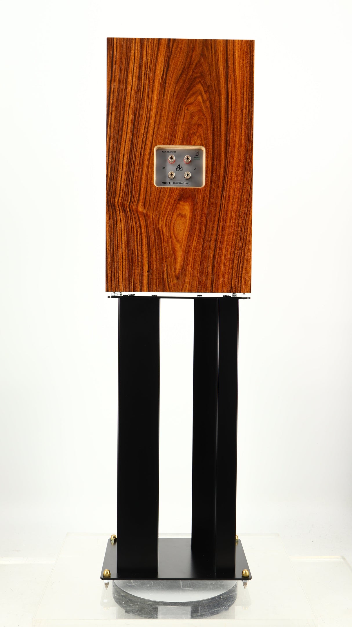 Rear view of a used Audio Note AN-K/SPe Standmount Speaker W/ Stand in a palisander finish