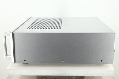 Side view of a used Audio Research DSi200 Integrated Amplifier in silver finish 