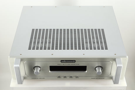 Top view of a used Audio Research DSi200 Integrated Amplifier in silver finish 