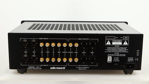Rear view of a used Audio Research LS17SE Pre Amplifier in a black finish
